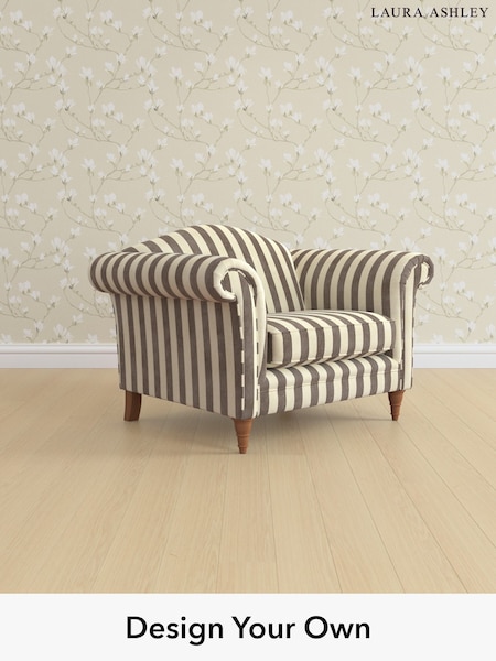 Orla Stripe/Dark Truffle Natural Gloucester By Laura Ashley (H40851) | £1,050