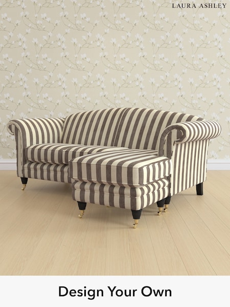 Orla Stripe/Dark Truffle Natural Gloucester By Laura Ashley (H40851) | £2,000