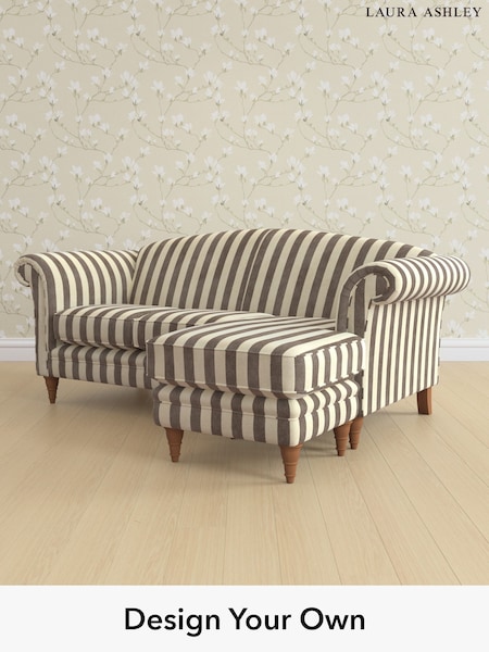 Orla Stripe/Dark Truffle Natural Gloucester By Laura Ashley (H40851) | £2,000