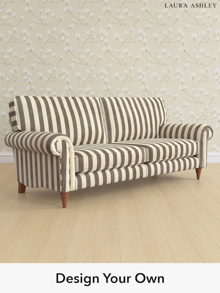 Orla Stripe/Dark Truffle Natural Kingston By Laura Ashley (H40852) | £1,575