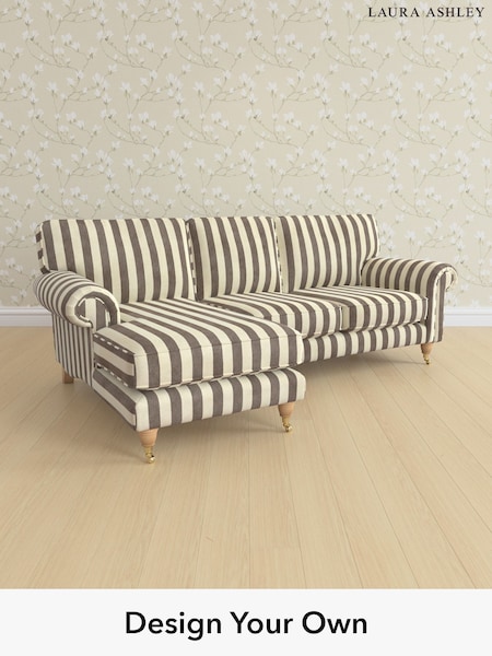 Orla Stripe/Dark Truffle Natural Kingston By Laura Ashley (H40852) | £2,325