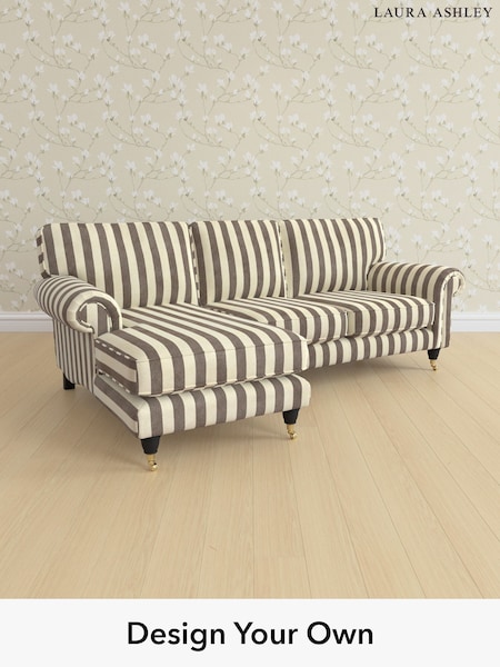 Orla Stripe/Dark Truffle Natural Kingston By Laura Ashley (H40852) | £2,325