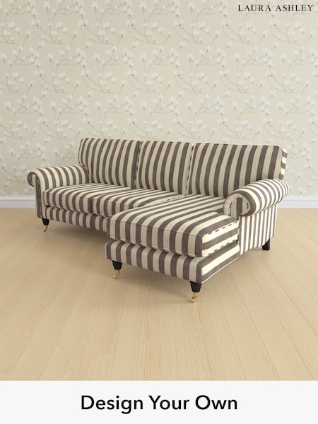Orla Stripe/Dark Truffle Natural Kingston By Laura Ashley (H40852) | £2,325