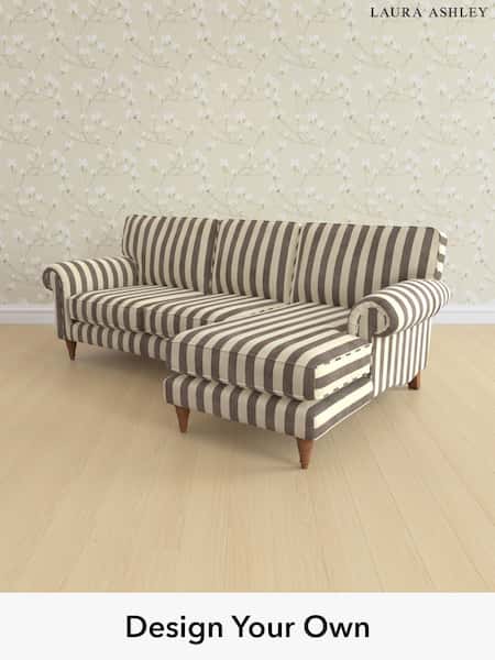 Orla Stripe/Dark Truffle Natural Kingston By Laura Ashley (H40852) | £2,325