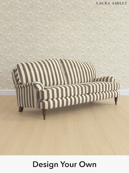 Orla Stripe/Dark Truffle Natural Lynden By Laura Ashley (H40864) | £1,525