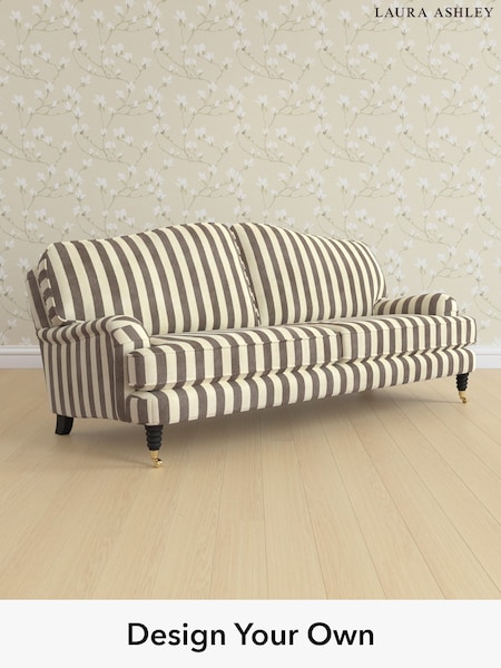 Orla Stripe/Dark Truffle Natural Lynden By Laura Ashley (H40864) | £1,700