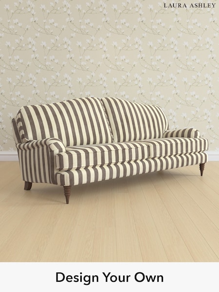 Orla Stripe/Dark Truffle Natural Lynden By Laura Ashley (H40864) | £1,700