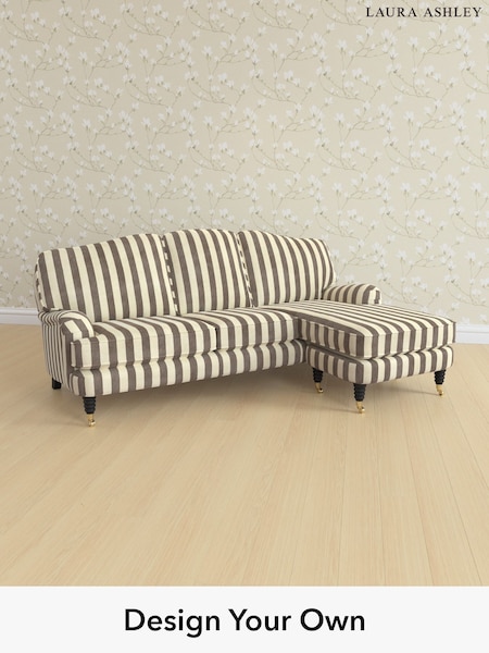 Orla Stripe/Dark Truffle Natural Lynden By Laura Ashley (H40864) | £2,500
