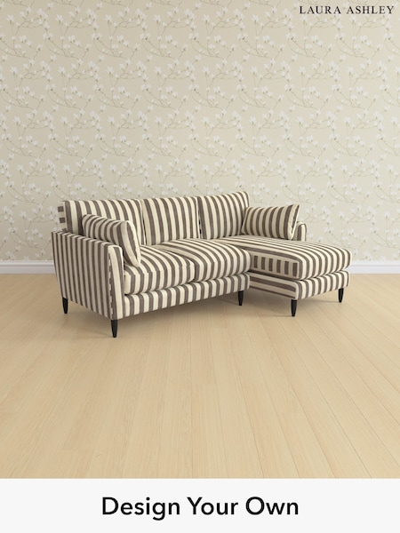 Orla Stripe/Dark Truffle Natural Radcliffe By Laura Ashley (H40895) | £2,675