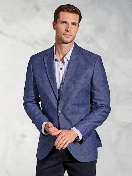 Brook Taverner Blue 100% Linen Jacket (H41009) | £149