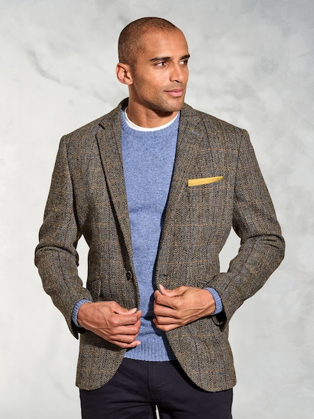 Brook Taverner Brown Check Harris Tweed Jacket (H41017) | £299