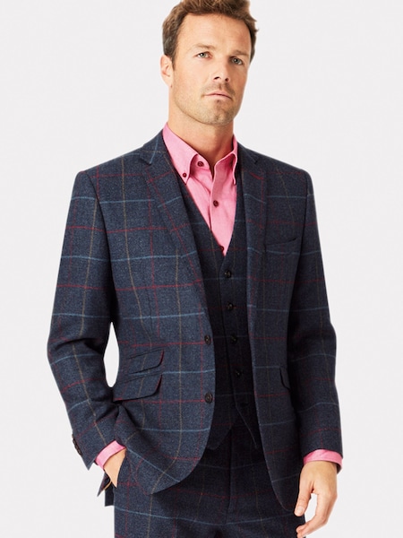 Brook Taverner Blue Check Wool Suit Jacket (H41028) | £249