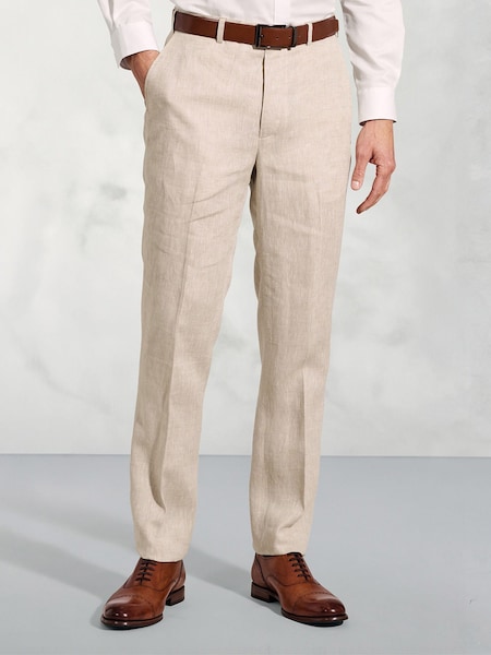 Brook Taverner Natural 100% Cotton Suit Trousers (H41029) | £80