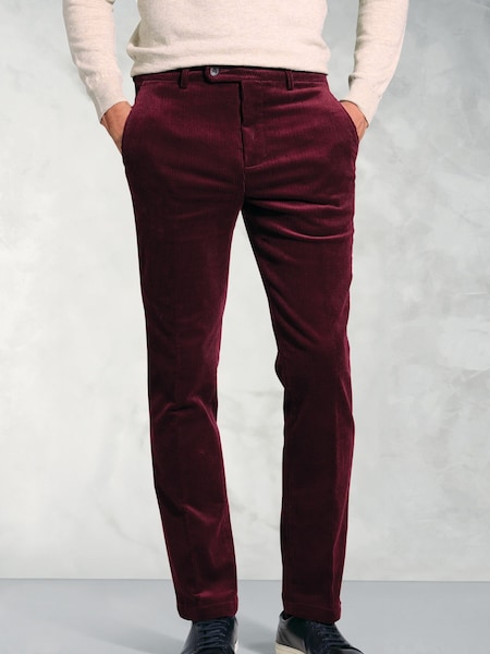 Brook Taverner Purple 8W Corduroy Trousers (H41034) | £60