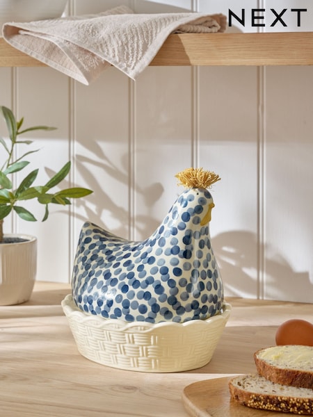 Blue Ceramic Chicken Egg House (H41122) | £25