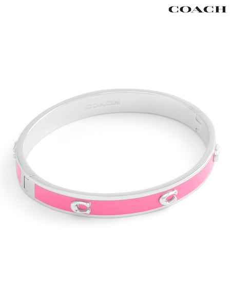 COACH Pink Signature C Enamel Bangle Bracelet (H41203) | £95