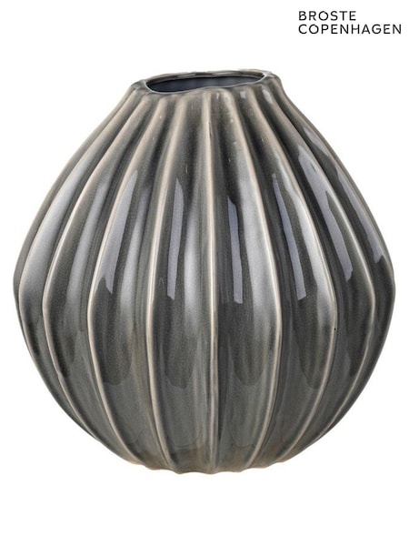Broste Copenhagen Smoke Grey Wide Large Vase (H41231) | £95