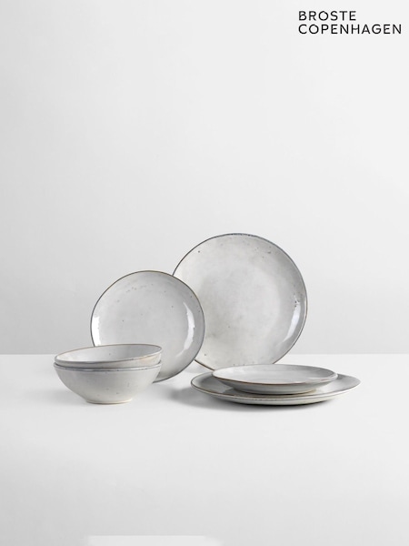 Broste Copenhagen Set of 2 Sand Nordic Sand Dinner Set for Two (H41232) | £99