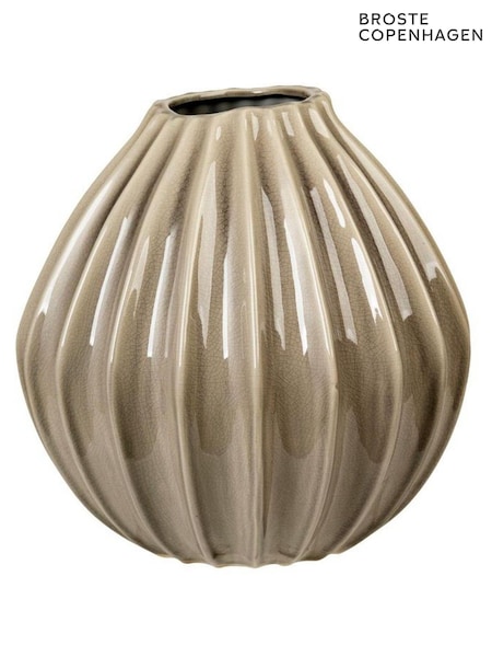 Broste Copenhagen Rainy Day Grey Wide Large Vase (H41238) | £95