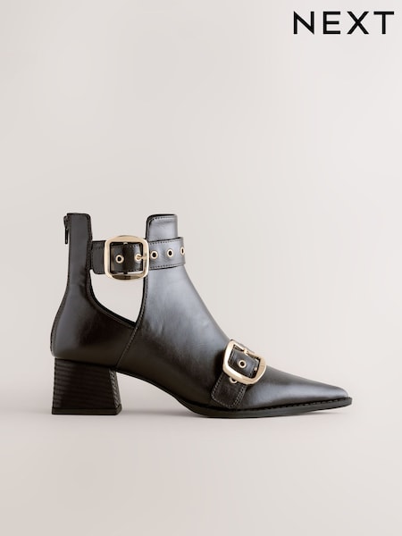 Chocolate Brown Forever Comfort® Cut Out Buckle Detail Ankle Boots (H41293) | £55