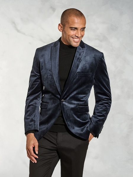 Brook Taverner Blue Velvet Evening Jacket (H41358) | £149