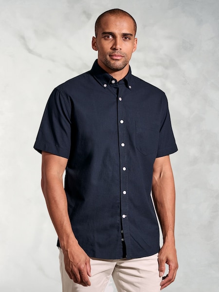 Brook Taverner Blue 100% Cotton Oxford Shirt (H41575) | £50