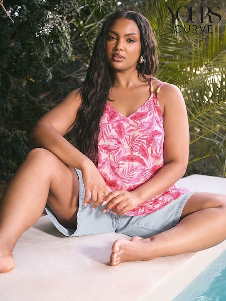 Yours Curve Pink Beaded Cami (H41720) | £22