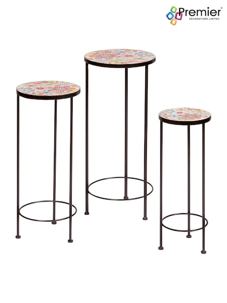 Premier Decorations Ltd Set of 3 Boho Flower Plant Stands (H41743) | £75