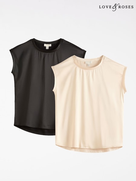 Love & Roses Multi Satin Multipack T-Shirts (H41745) | £34
