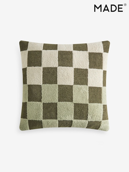 MADE.COM Green Tilo Checkerboard Boucle Cushion (H41821) | £26