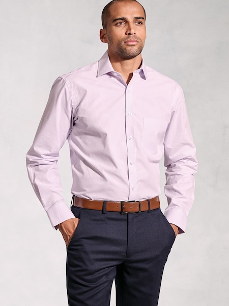 Brook Taverner Pink Micro Oxford Check Long Sleeve 100% Cotton Shirt (H41831) | £50