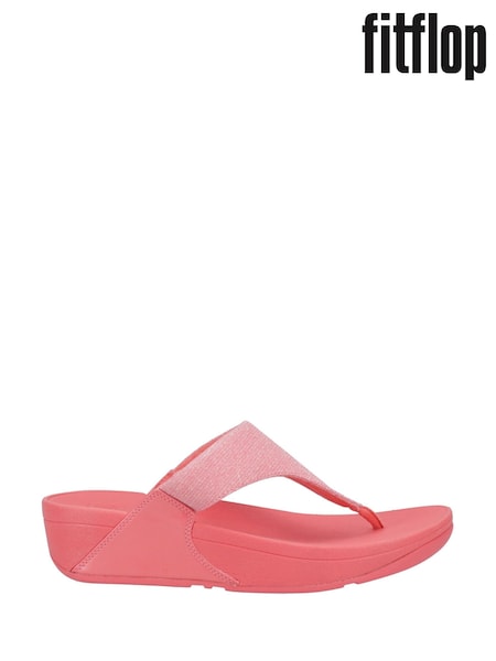 FitFlop Pink Lulu Shimmerlux Toe Post Sandals (H41846) | £70