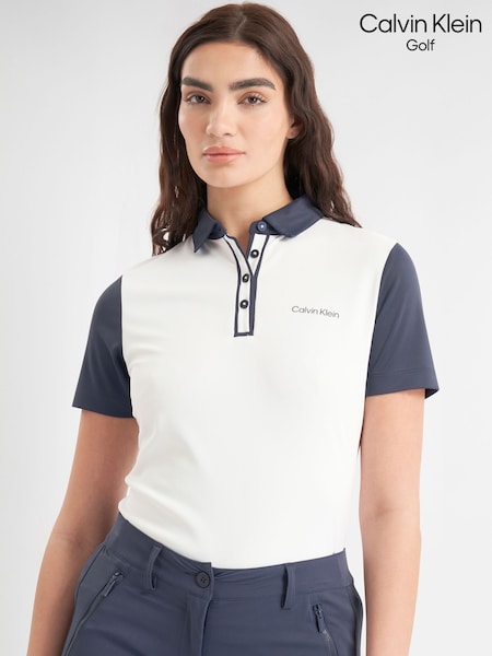 Calvin Klein Golf Leigh White Polo Shirt (H41903) | £50