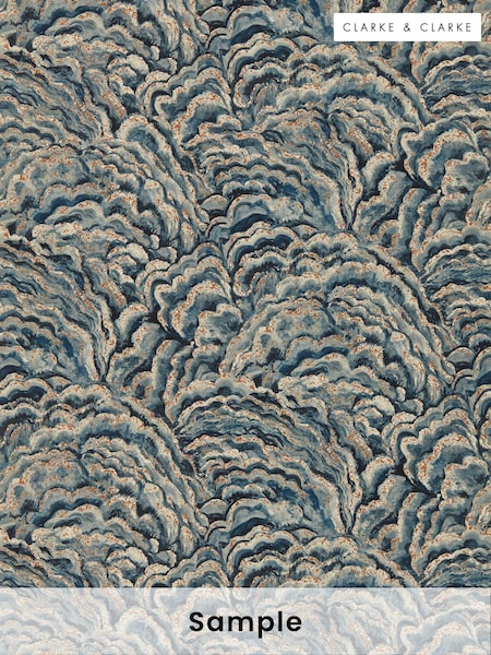 Clarke & Clarke Midnight Copper Lumino Exotica 2 A4 Wallpaper Sample (H41925) | £1