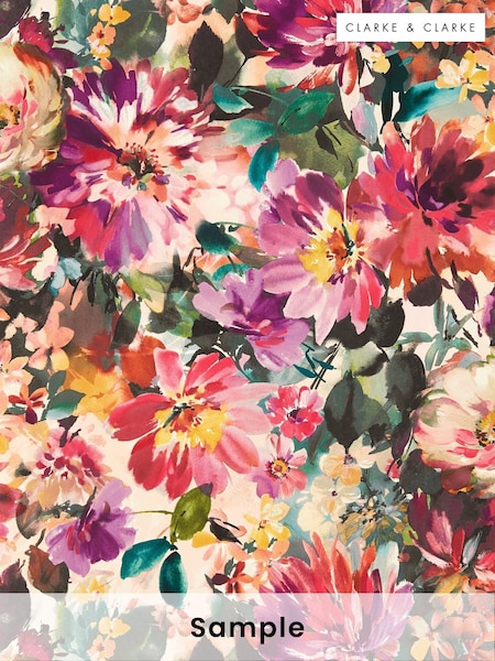 Clarke & Clarke Fuchsia Tahiti Exotica 2 A4 Wallpaper Sample (H41930) | £1