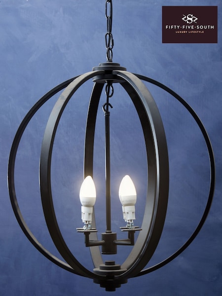 Fifty Five South Black Censer Metallic Pendant Ceiling Light (H42004) | £235