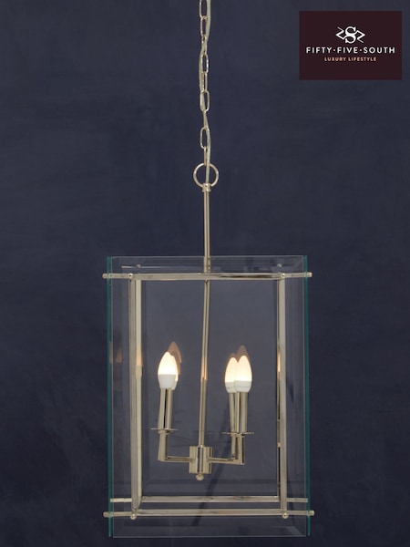Fifty Five South Silver Claridge 4 Bulb Pendant Ceiling Light (H42006) | £625