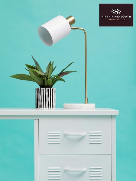 Fifty Five South White Newton Shade Desk Lamp (H42010) | £110