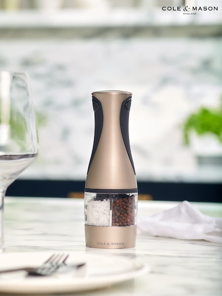 Cole & Mason Brushed Chrome Kew 2-In-1 Electronic Salt & Pepper Mill (H42016) | £50