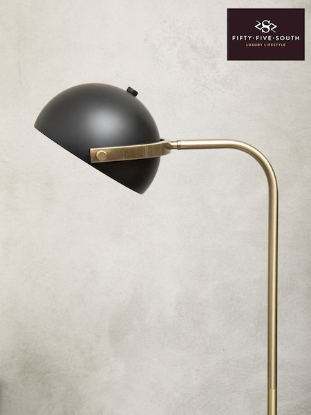 Fifty Five South Black Murdoch Floor Lamp with Shade (H42020) | £235