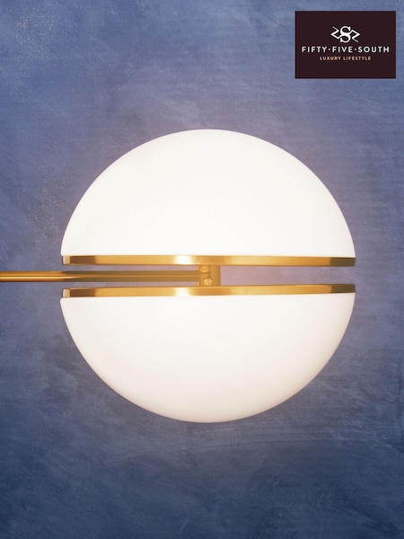 Fifty Five South Brushed Brass Abira Ball Wall Light (H42022) | £190