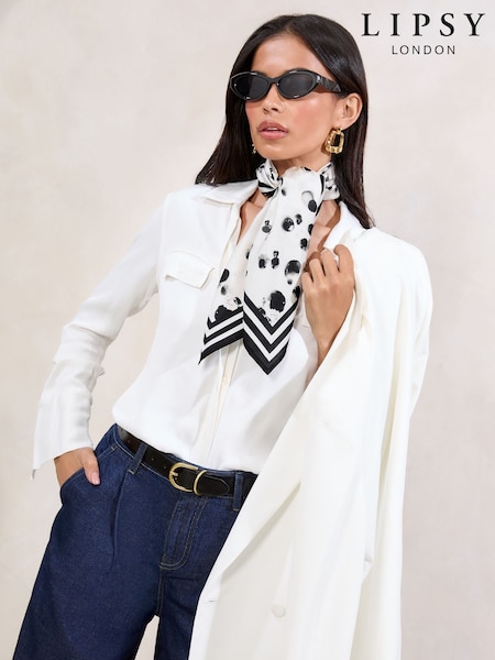 Lipsy Mono Spot Satin Multiway Scarf (H42026) | £19