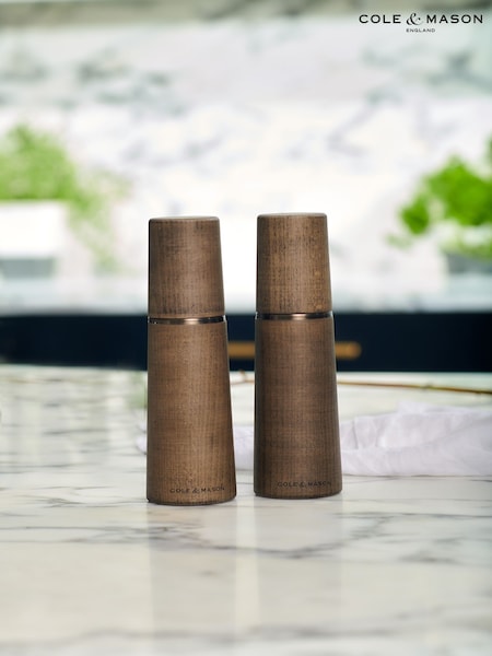 Cole & Mason Dark Grey Marlow Beech Salt & Pepper Mill Set (H42028) | £54