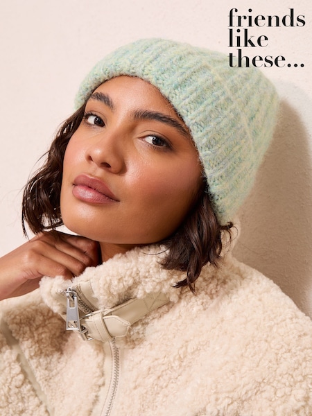 Friends Like These Mint Green Cosy Knitted Beanie Hat (H42123) | £10