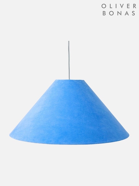 Oliver Bonas Blue Velluto Velvet Ceiling Lamp Shade (H42153) | £88