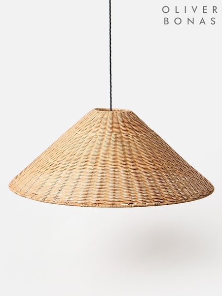 Oliver Bonas Natural Delphine Woven Pendant Lampshade (H42155) | £0