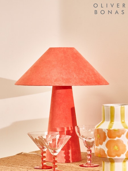 Oliver Bonas Coral Velluto Velvet Desk & Table Lamp (H42160) | £88
