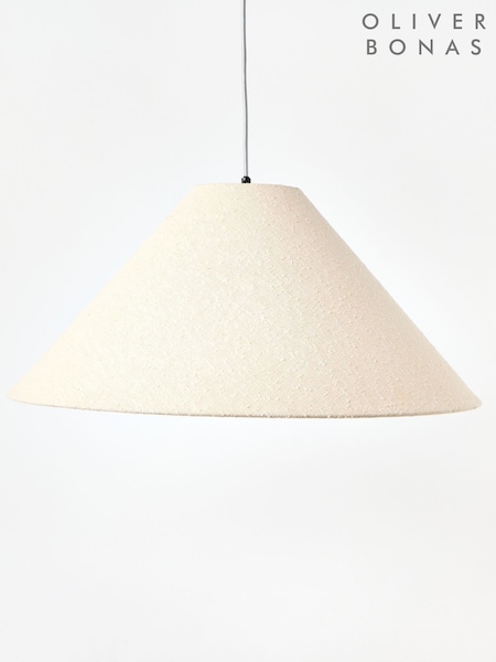 Oliver Bonas Natural Alma Boucle Tapered Ceiling Lamp Shade (H42162) | £85