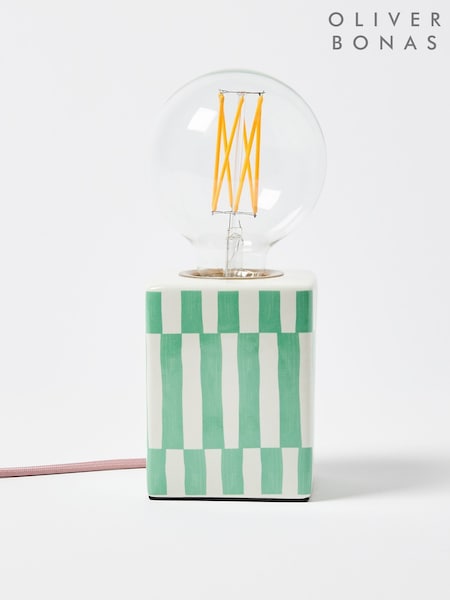 Oliver Bonas Green Erica Ceramic Desk & Table Lamp Base (H42168) | £45