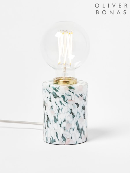 Oliver Bonas Green Glass Desk & Table Lamp Base (H42176) | £45
